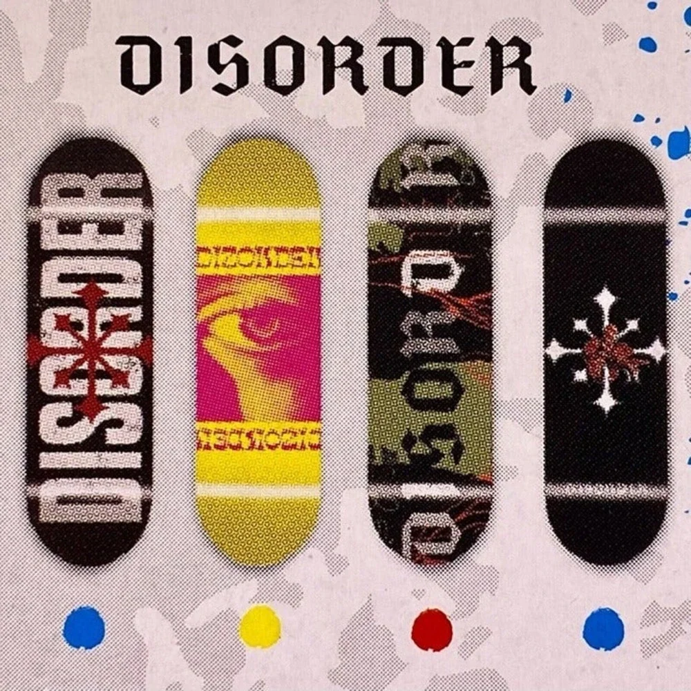 Tech Deck Disorder Rare Fingerboard Skateboard‎ Yellow Pink Spin Master NIP 2022